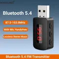 Ricevitore trasmettitore FM Bluetooth 5.4 Adattatore audio wireless USB Chiamate in vivavoce con display a LED Stereo HIFI per radio FM per auto