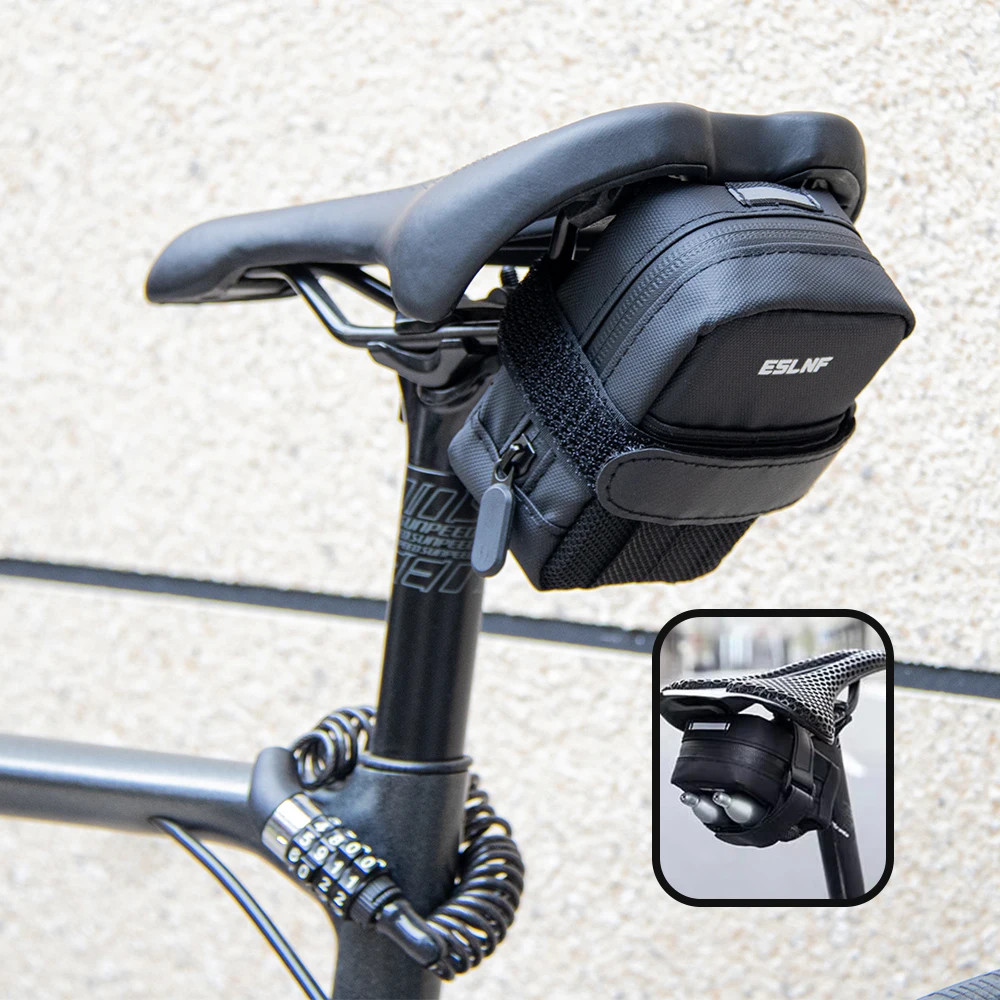 Wasserdichte Fahrrad Satteltasche Tragbare Mini Mountainbike Gas Zylinder Hinten Tasche Ultraleicht Straße Fahrrad Schwanz Tasche Fahrrad Zubehör Image