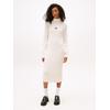 Strickkleid TOMMY JEANS "TJW MOCKNECK BADGE SWEATER DRESS", Damen, Gr. M (38), N-Gr, weiß (ancient weiß), Strick, Obermaterial: 100% Baumwolle, unifarben, casual, kurz, Langarm, Kleider