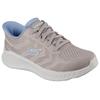 Slip-On Sneaker SKECHERS "GO WALK NOW-KHLOE", Damen, Gr. 40, grau (taupe), Textil, sportlich, Schuhe, Freizeitschuh mit Fersenkissen und Slip-ins Technologie