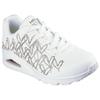 Sneaker SKECHERS "UNO-GOLDEN HEART", Damen, Gr. 39, rosa (weiß, roségoldfarben), Lederimitat, kontrastfarbene Details, modisch, Schuhe, Freizeitschuh, Schnürschuh mit goldfarbenen Mylar-Stickereien