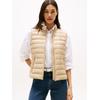 Steppweste TOMMY HILFIGER "UL DOWN REG MOCK NK VEST", Damen, Gr. M (38), beige, Web, Steppware, Obermaterial: 100% Polyamid, unifarben, casual, regular fit normal, Westen