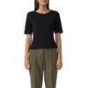 T-Shirt S.OLIVER BLACK LABEL, Damen, Gr. 42, schwarz, Jersey, Obermaterial: 93% Baumwolle, 7% Elasthan, unifarben, casual, regular fit taillenbedeckt, Rundhals, Kurzarm, Shirts, mit Satindetail
