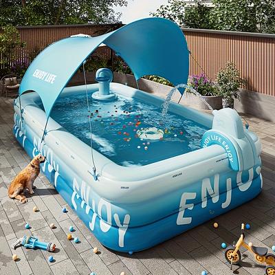 Adult Inflatable Swimming Pool with Free Inflation Tools, Large Outdoor Water Fun for Home and Family, Weekend Play, Summer Water Play