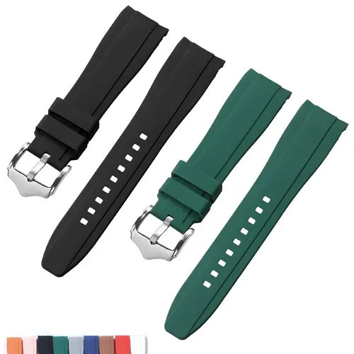 Bracelet en Silicone à extrémité incurvée pour Swatch, boucle en acier inoxydable Omega 20mm 22mm pour hommes et femmes, souple et étanche, bracelet de montre de remplacement