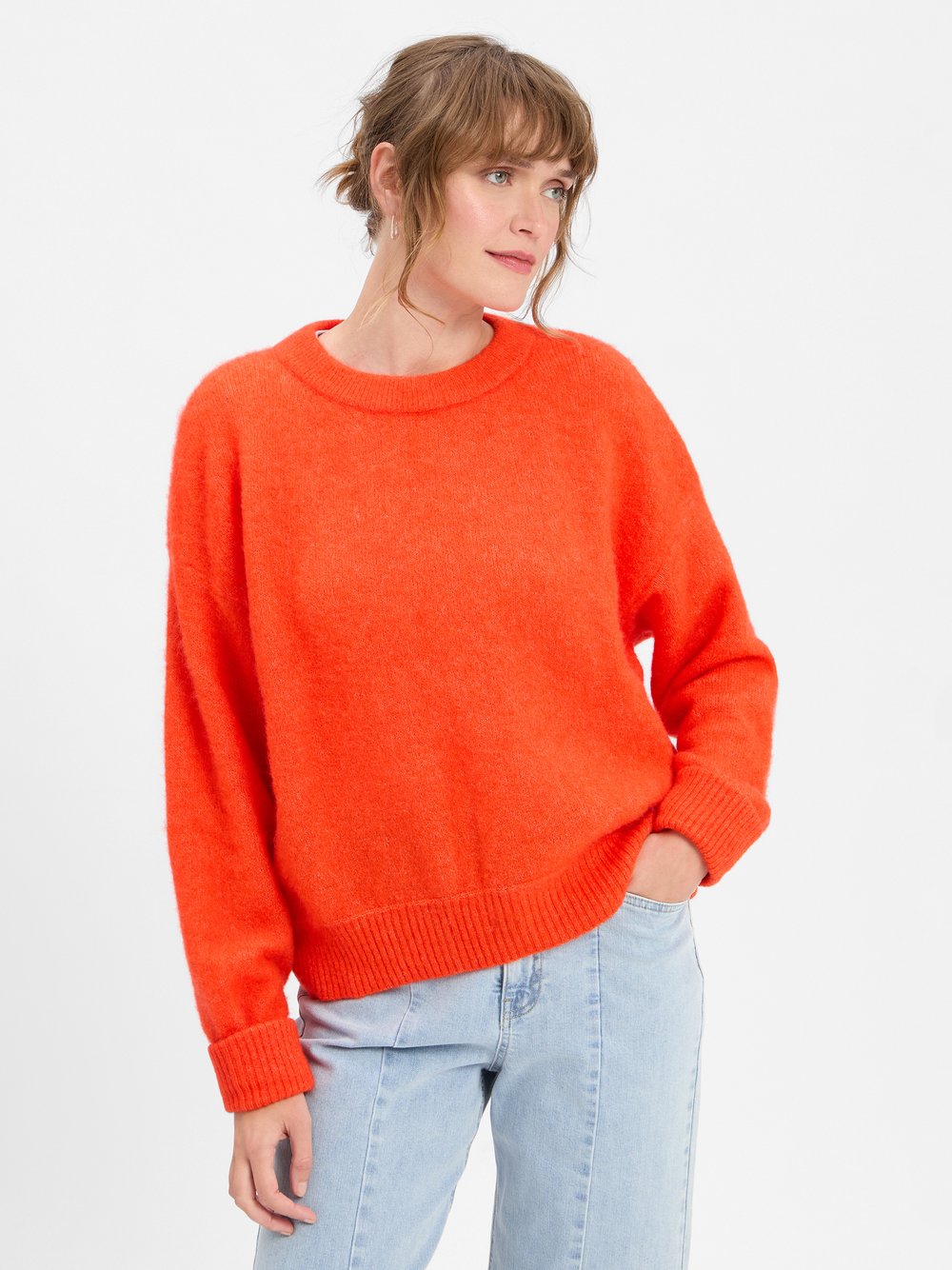 american vintage Strickpullover mit Alpaka-Anteil Damen rot, XS/S Image