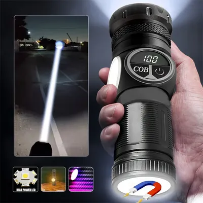 Super Bright LED Flashlight USB Rechargeable Flash light Long Range Tactical Torch Outdoor Waterproof Camping Fishing Lantern