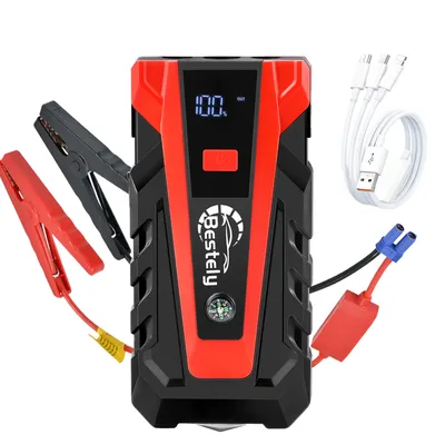 Latest 12v Car Battery Jump Starter,3000A Peak Jump Starter Battery Pack,Portable Jump Box with Full LCD Screen & LED Light &USB