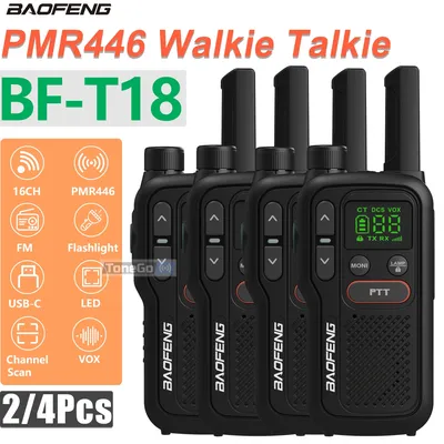 Baofeng T18 Mini Walkie Talkie PMR446 Radio Long Range Rechargable Type-C Charger Portable Kids Two Way Radio For Camping Trip