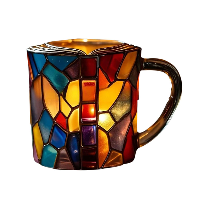 Painted Book Mug 300ml/10oz Guitar Coffee Cup Book Coffee Mug Unique Colorful Resin Books Stack Coffee Cup Collection Gift Ideal for Book Lover Gifts