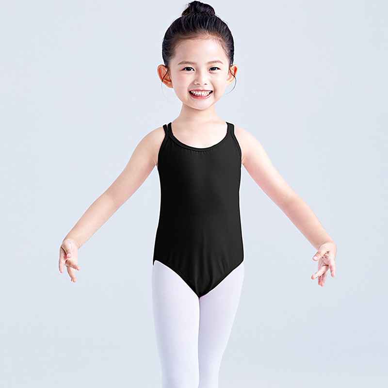 Kids' Dancewear Ballet Leotard / Onesie Pure Color Splicing Girls' Training Performance Sleeveless High Cotton Blend