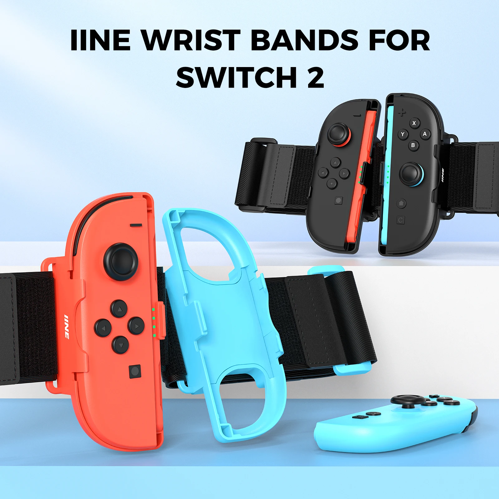 IINE Game-Armbänder für Switch 2/NS2/Switch2, perfekte Passform und hochelastisches Material, starker Klettverschluss und flexible Verwendung Image