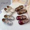 Kleine PU-Lederschuhe für Kinder, Frühling und Herbst, Mädchen-Loafer mit weichen Sohlen, flacher Mund, Prinzessinnen-Loafer, Größe 21–30