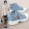 2025, frühjahr neue High-Top-Leinwandschuhe für Frauen, atmungsaktive Plattform, lässige Turnschuhe, Unisex, Damen, schwarze Schuhe, große Größe 43, 44