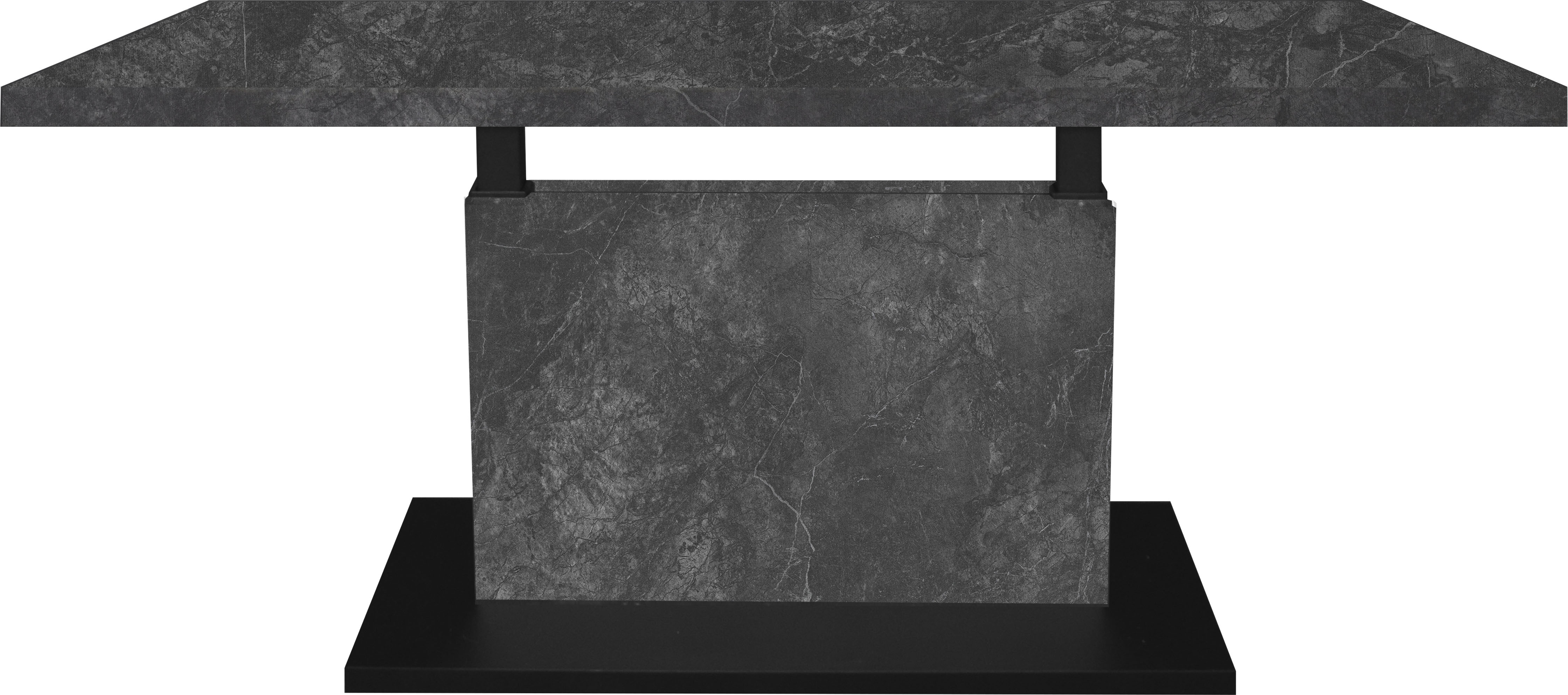 Couchtisch MÄUSBACHER "Lift Couchtisch", schwarz (vulkanschwarz supermatt, keramik optik grau, keramik optik grau), B/H/T: 120cm x 68cm x 70cm, Tische, Couchtisch, höhenverstellbar von 49-68 cm, Breite 120 cm, Metallgestell