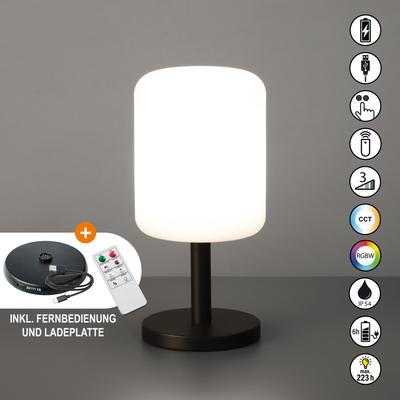 EASY BY FHL Außen-Tischleuchte "Volterra Pro", grau (sandanthrazit), 1 flammig, Ø 12,00cm H: 25,00cm, Lampen, lange Leuchtdauer Image