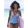 Tankini VIVANCE, Damen, Gr. 38, Cup A/B, blau (blau bedruckt), Polyamid, Bikini-Sets, mit Zierringen