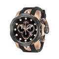 INVICTA Men's 0361 Reserve Collection Venom Chronograph Black Polyurethane Watch, Black/Rose Gold, Chronograph