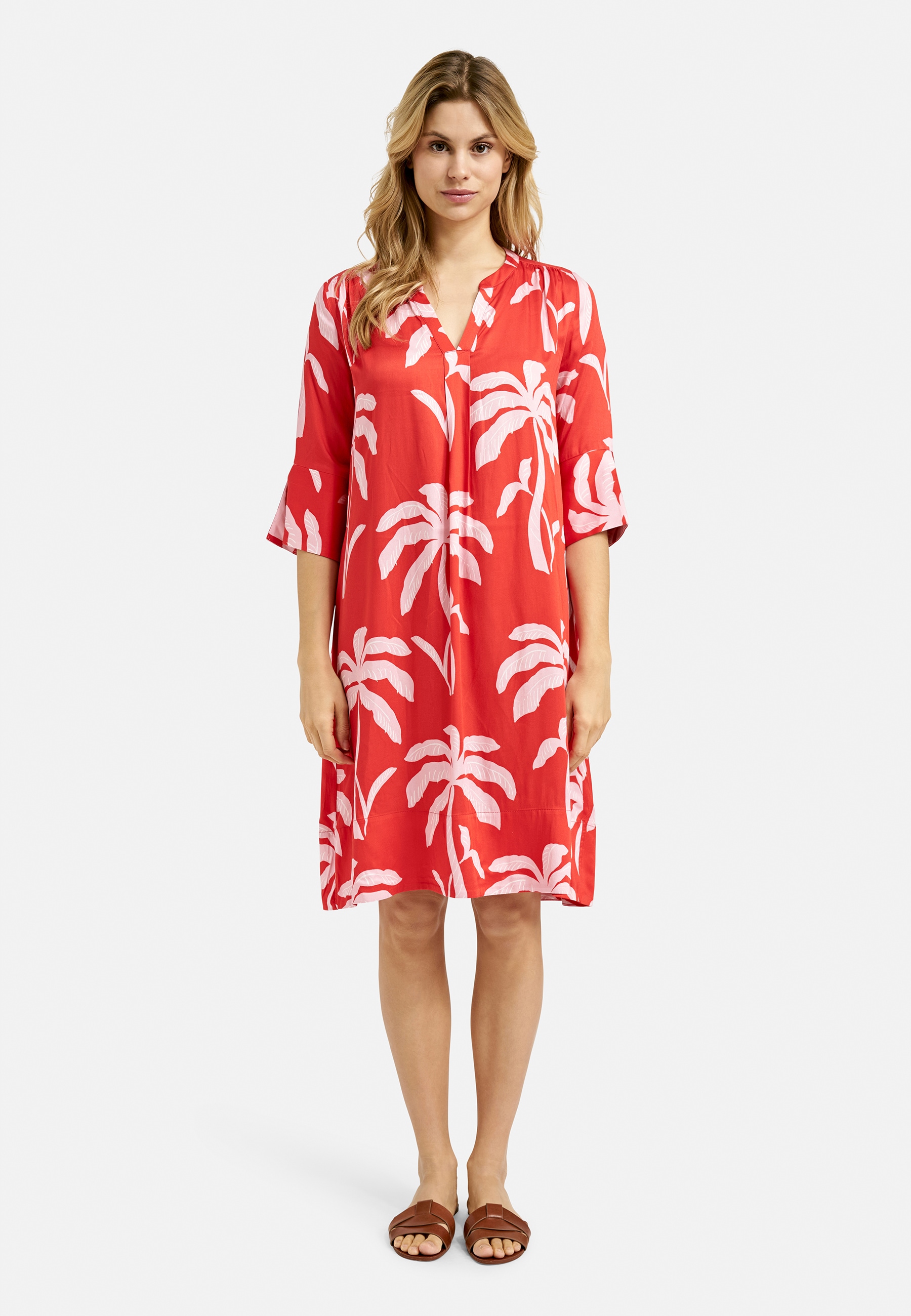 Sommerkleid SMITH & SOUL, Damen, Gr. L, US-Größen, chili print, Material: 100% Viskose, bedruckt, gemustert, Casual, regular fit Midi, V-Ausschnitt, gerader Abschluss, Kleider, mit Taschen Image