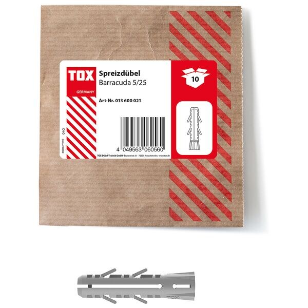 TOX Spreizdübel »BARRACUDA« 25 mm 10 Stück grau