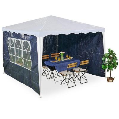 relaxdays 3er-Set Seitenteile für Pavillon 3x3m blau