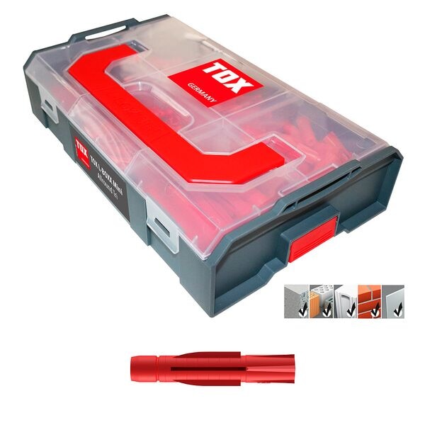 TOX Universaldübel-Sortiment »L-BOXX TRI Micro Allround« 266 Stück grau