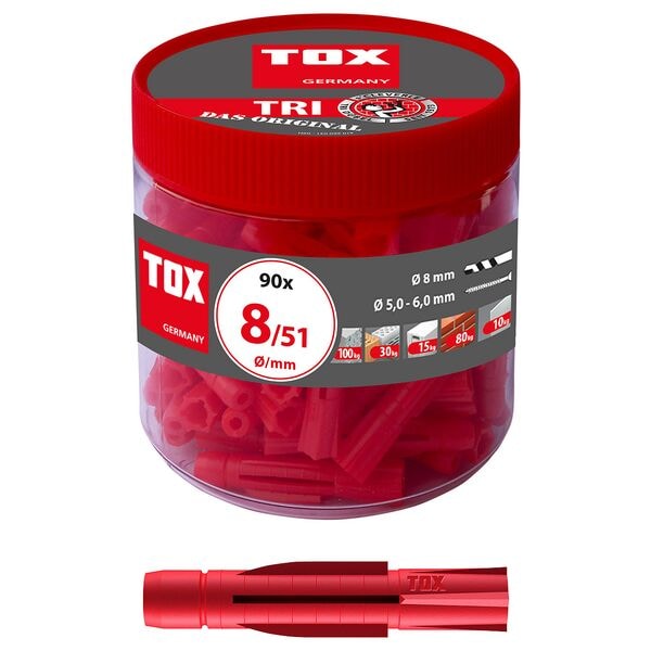 TOX Universaldübel »TRI 8/51« 90 Stück grau