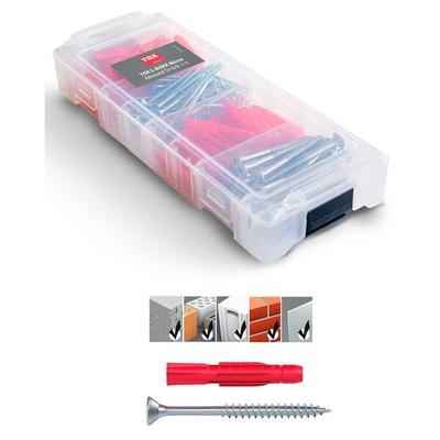 TOX Dübel- und Schrauben-Sortiment »L-BOXX Micro Allround TRI 6/8« 140 Stück grau