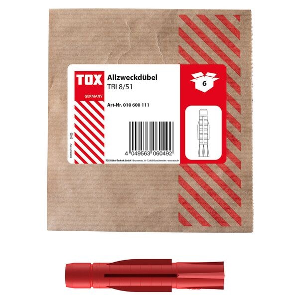 TOX Universaldübel »TRI 8/51« 6 Stück grau