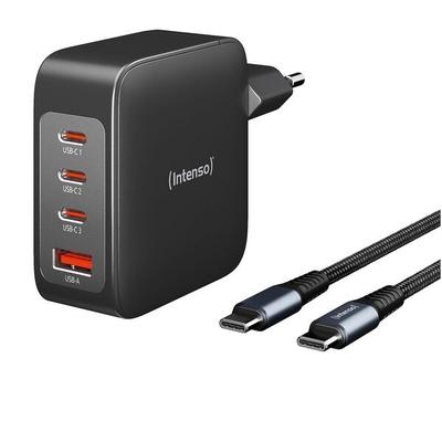Intenso GaN-Ladeadapter W140A3C + C520C USB-C Kabel USB A, 3 x USB C, Steckdose Image