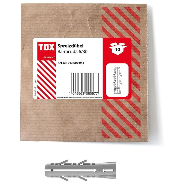 TOX Spreizdübel »BARRACUDA« 30 mm 10 Stück grau