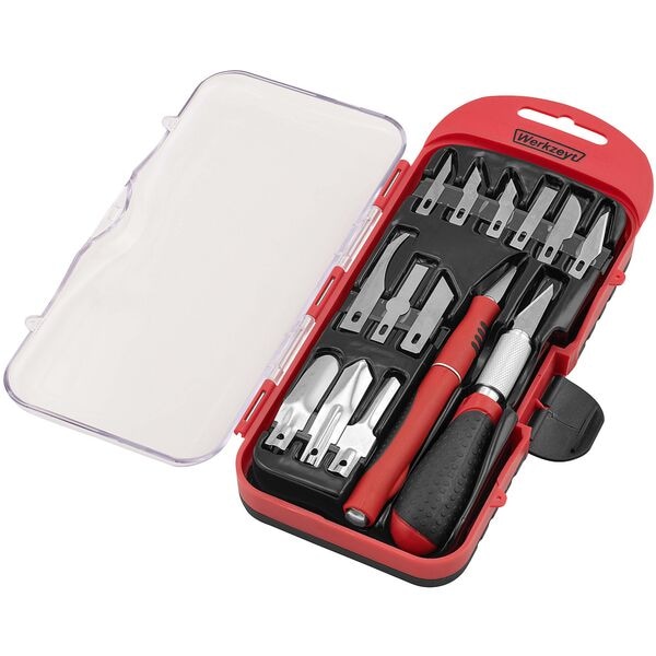 Werkzeyt 16-tlg. Bastelmesser-Set rot Image