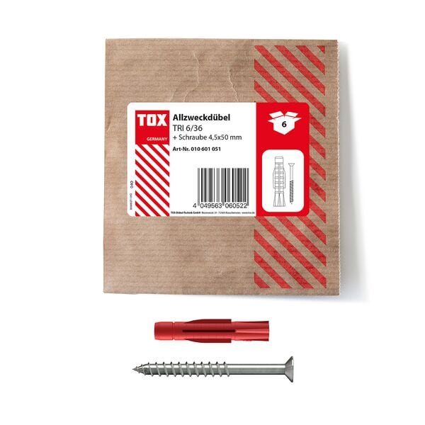 TOX Dübel- und Schrauben-Sortiment »TRI 6/36« 6 Stück grau