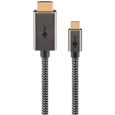 goobay Adapterkabel USB 3.1 C-Stecker/HDMI-Stecker silber, schwarz 1.0 m Image