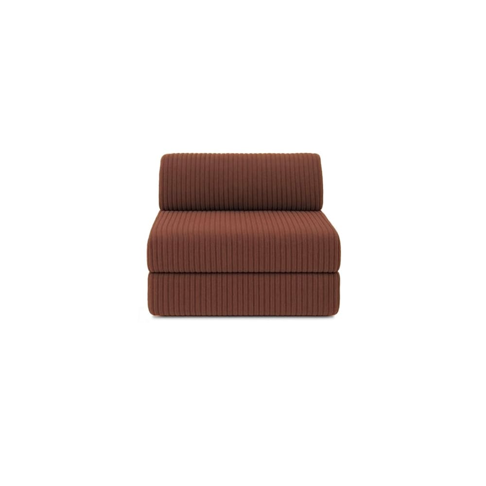Fauteuil convertible et modulable 1 place en velours terracotta