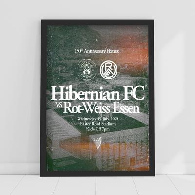 Hibernian F.C. Vs Rot-Weiss Essen Drucken - 9. Juli 2025 - A3 Gerahmt Image