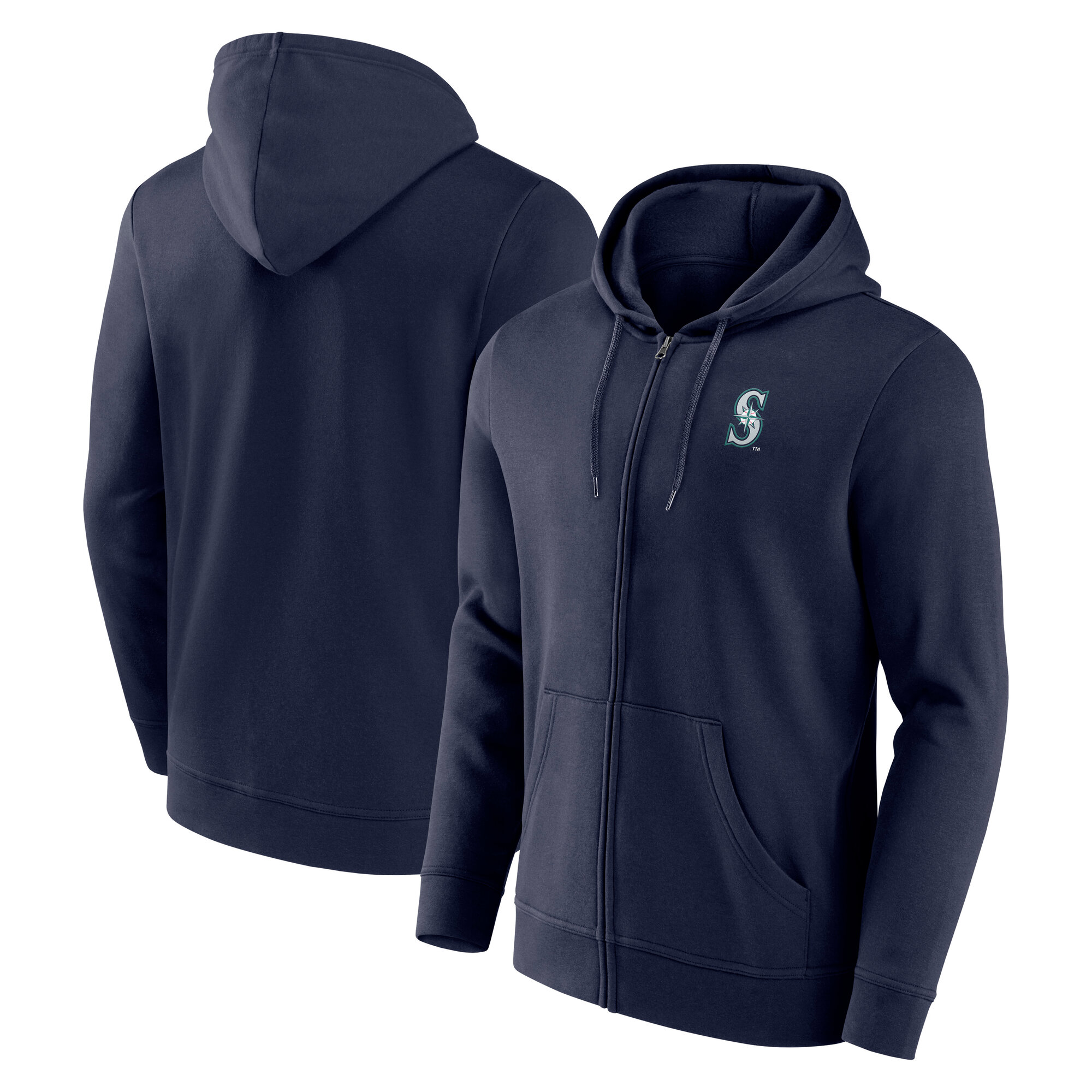 Seattle Mariners Kapuzenpullover mit Primärlogo und durchgehendem Reißverschluss – Herren Image