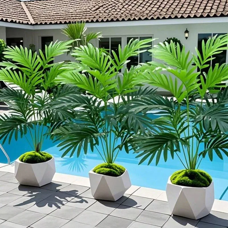 70-120 cm Grande Palma Artificiale Foglie Verdi Tropicali Piante Finte Plastica Monstera Falso Ramo di Albero per la Cucina di Casa Decora