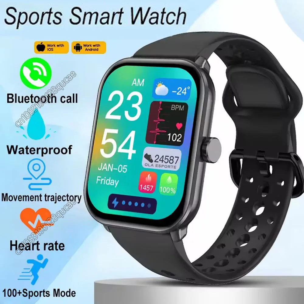 Uhr 5, globale Version, für Herren und Damen, 1,88 Zoll AMOLED-HD-Bildschirm, Herzfrequenz, Bluetooth-Anruf, GPS-Track, wasserdichte Sport-Smartwatches, L16 Image