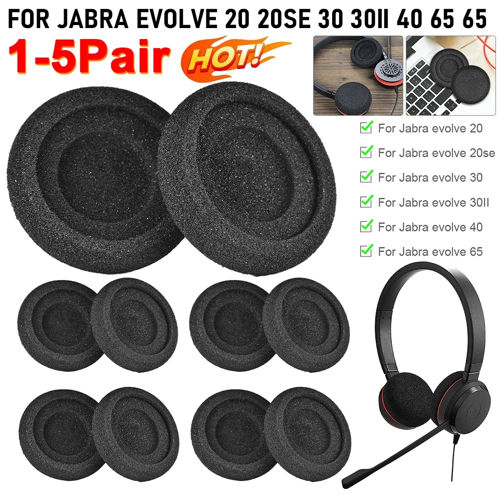 1–4 Paar Ohrpolster, Kissen, Geräuschisolierung, Schaumstoff, Kopfhörer-Ohrpolster, Ohrmuscheln, Ersatzteile für Jabra Evolve 20 20se 30 30II 40 65 65 Image