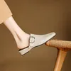 2023 neue Sommer Frauen Maultiere Aus Echtem Leder Frauen Schuhe Karree Blockabsatz Schuhe Abdeckung Kappe Slingback Sandalen Weben Hausschuhe