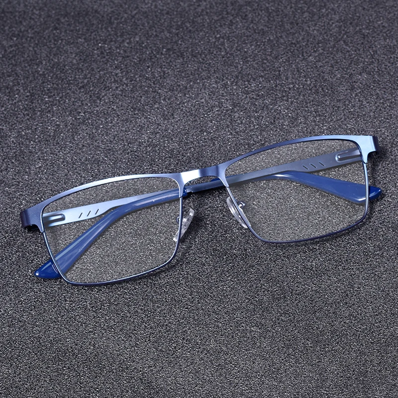 Legierung Business Lesebrille Für Männer Blau Licht Blockieren Computer Linsen Retro Hyperopie Brillen Lunettes + 100 Image