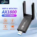 Adattatore WiFi 6 USB 1800Mbps Dual Band 2.4G/5Ghz Ricevitore WiFi wireless USB 3.0 Scheda di rete Dongle Wi-Fi per PC portatile Win 10/11