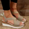 Neue 2025, Sommer-Damen-Sandalen mit Keilabsatz, Plateau-Sandalen, offene Zehen, Espadrilles, Schuhe für Damen, Retro-Outdoor-Damen, lässige Sandalen