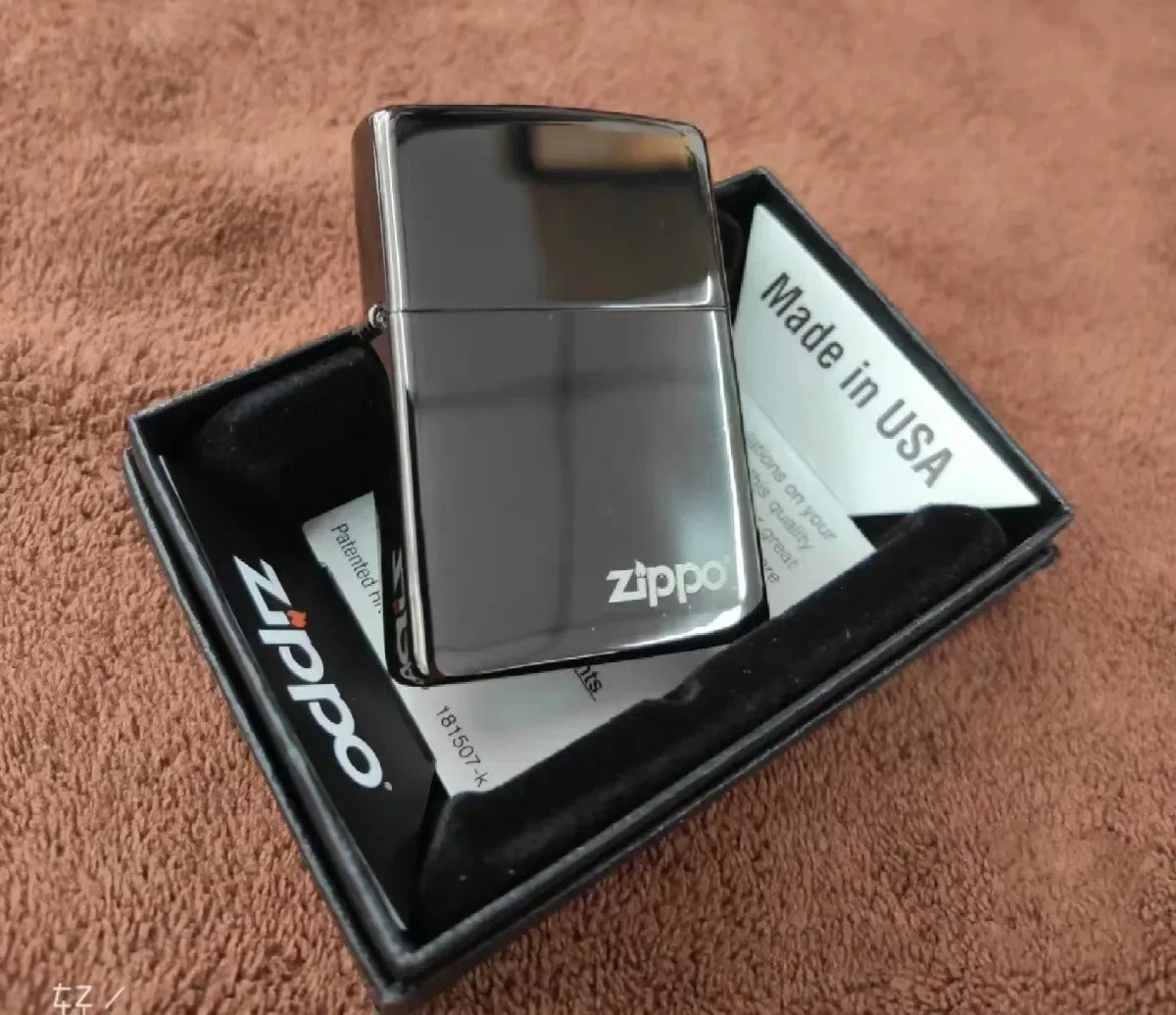 Zippo Feuerzeug Black Ice mit Zippo Logo Windproof Collection im Karton Image