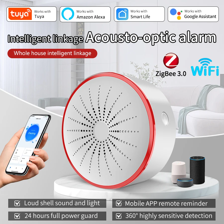 Tuya WiFi ZigBee Home Security System Smart Alarm Sound und Licht Sirene Sensor Detektor Smart Leben APP Unterstützung Alexa Google Hause Image