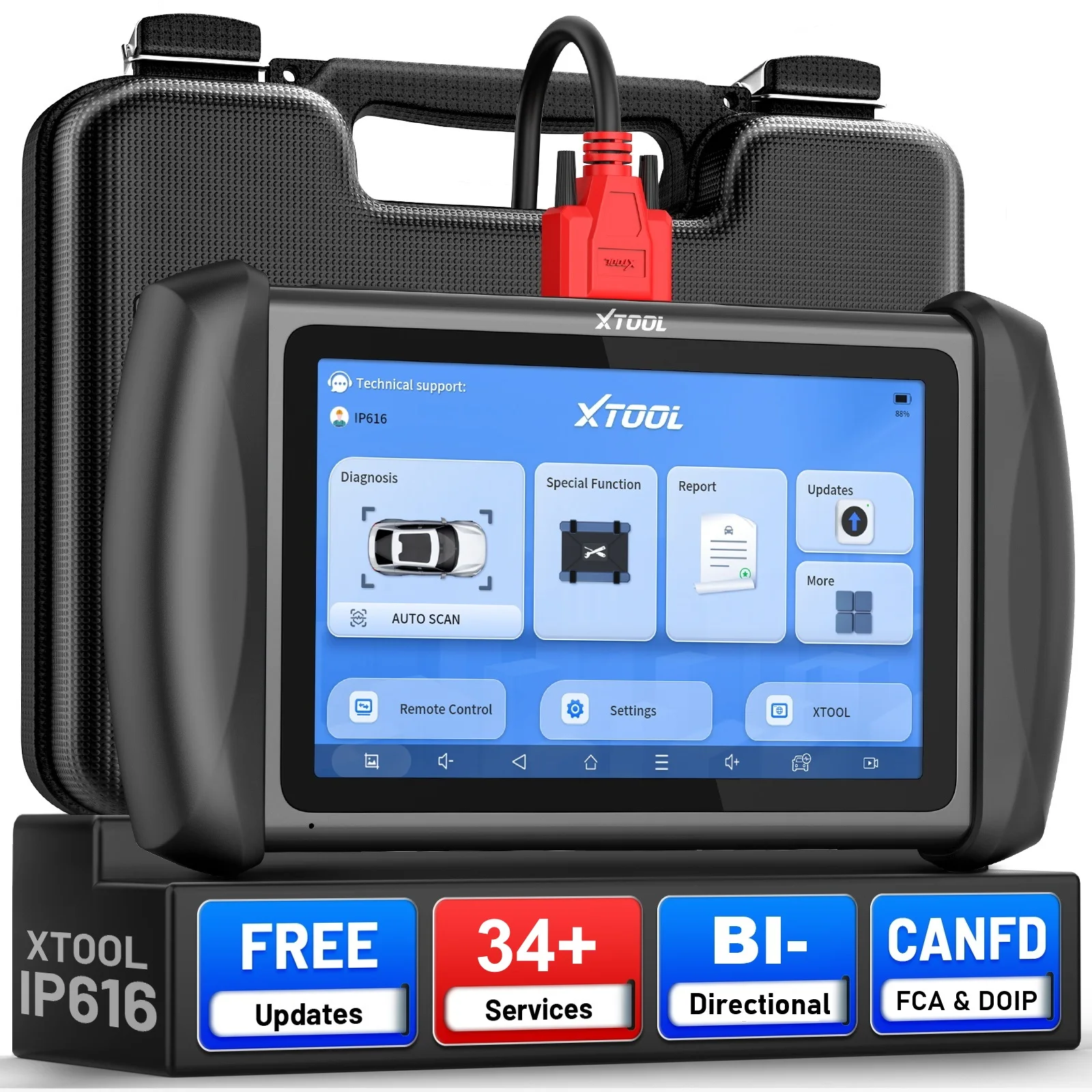 2026 XTOOL IP616 V2.0 OBD2-Scanner, vollständiges System-Diagnosetool, Schlüsselprogrammierer, 34+, Lebenslanges, kostenloses Update zurücksetzen, CAN FD DOIP FCA Image
