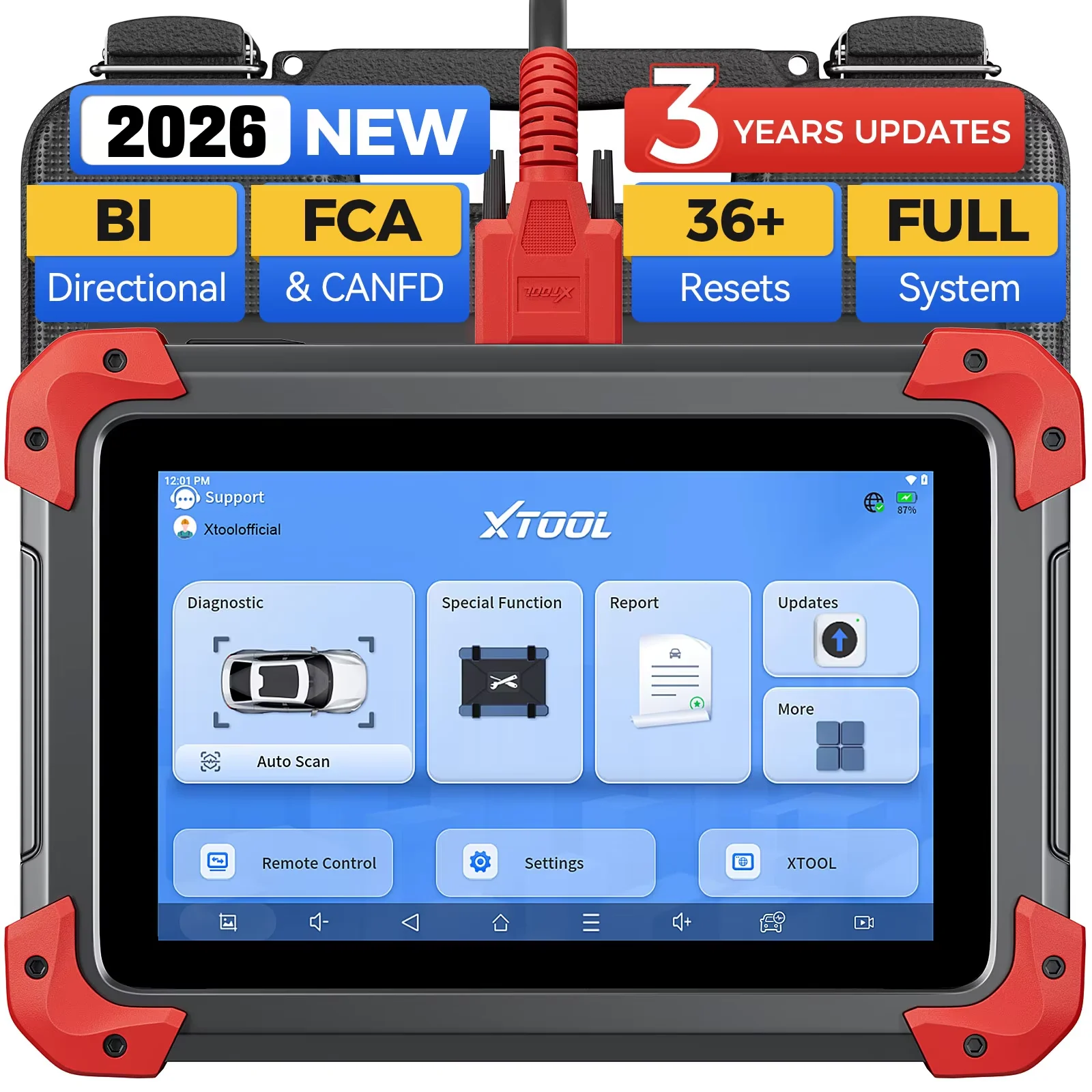 XTOOL D7 OBD2-Scanner, Kfz-Scanner, 36+ Reset-Tastenprogrammierung, FCA CANFD/DoIP, alle Systemdiagnose, ECU-Codierung, 3 Jahre Update Image