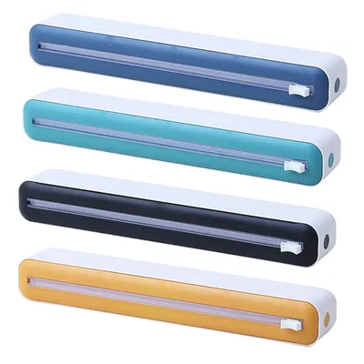 Waterproof Saran Wrap Dispenser with Slide Cutter Food Cling Film Wrap Dispenser Reusable Dispenser for Cling Wrap