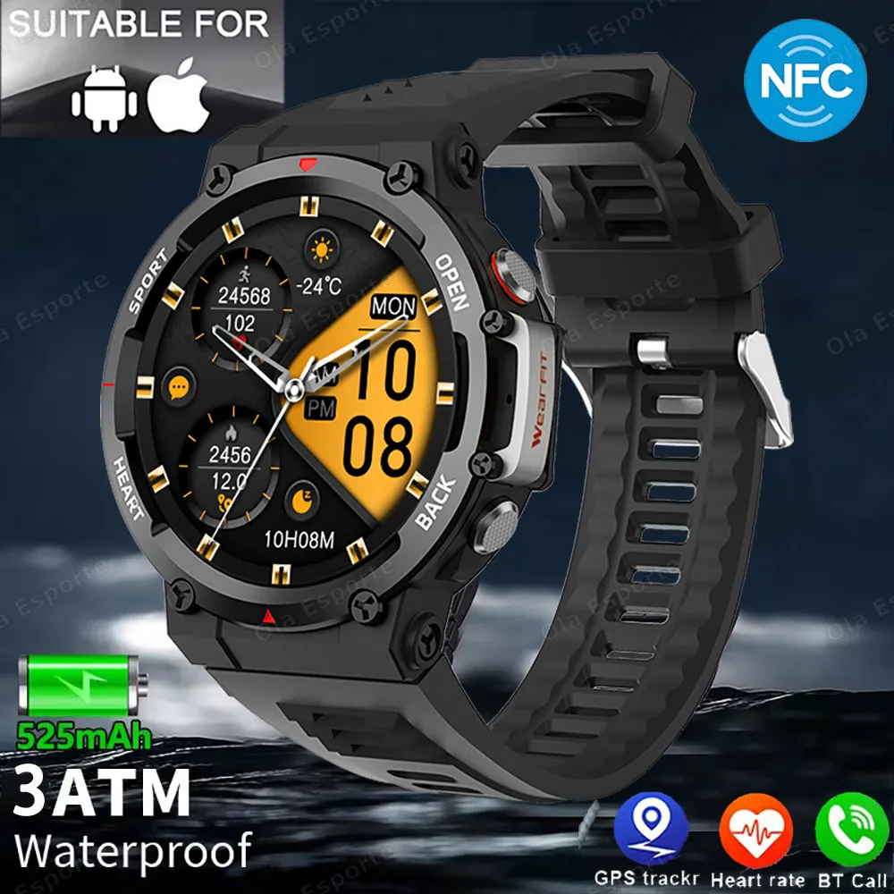 Neue T-Rex 3 Ultra Outdoor Military Smart Uhr Männer NFC IP68 Wasserdichte Gesundheit Monitor Bluetooth Anruf Sport Armband für Amazfit Image